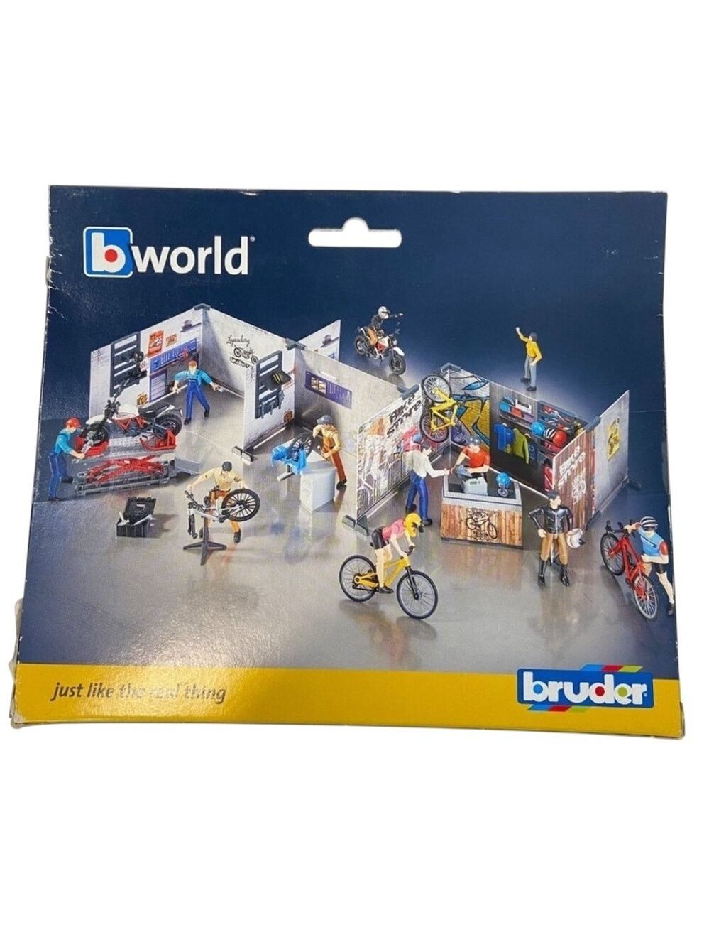 Bruder Bworld Bike Workshop Playset W/ Accessories & Cyclist Figurine 1:16 Scale